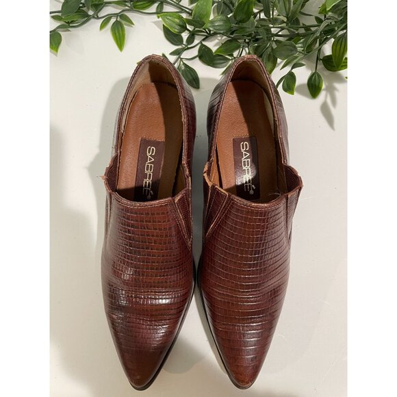 Vintage Sabree Brown Leather Pointed-Toe Slip-On Shoes Size 5.5 For Women's - Picture 12 of 12